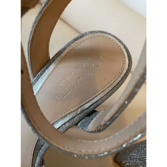 Antonio Melani Born on Fifth Liv Metallic Glitter Platform Heels Size 10 Silver - Picture 11 of 12
